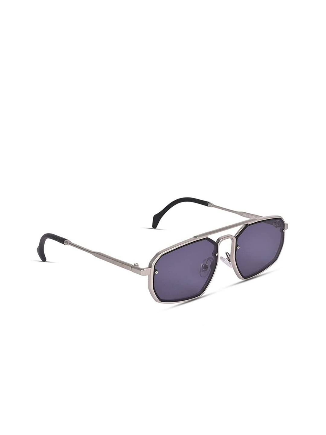 SPADEACES Unisex Aviator Sunglasses with UV Protected Lens Silver Black Polygon-34