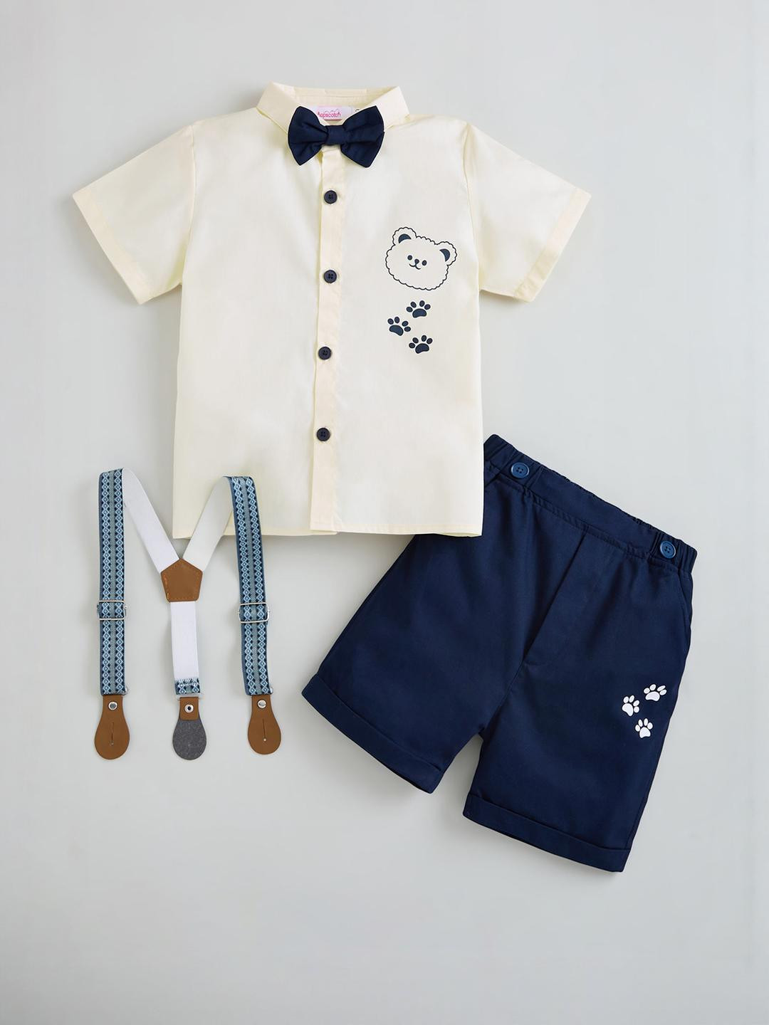 2-Pc Puppy Paw Cotton Shorts Set