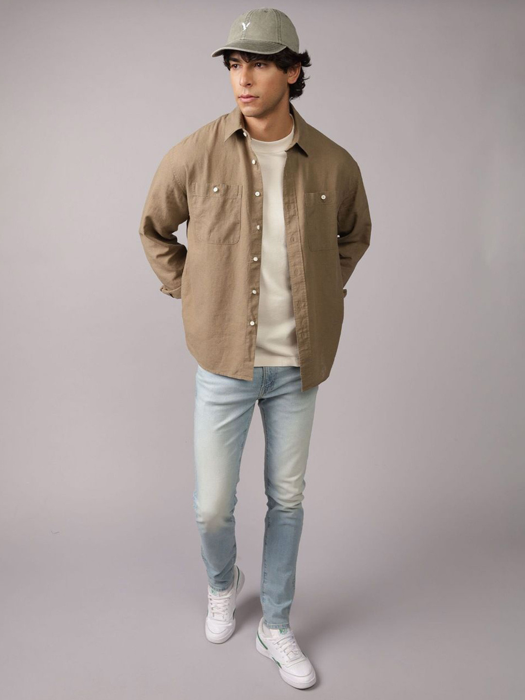 AMERICAN EAGLE OUTFITTERS Linen Cotton Casual Shirt