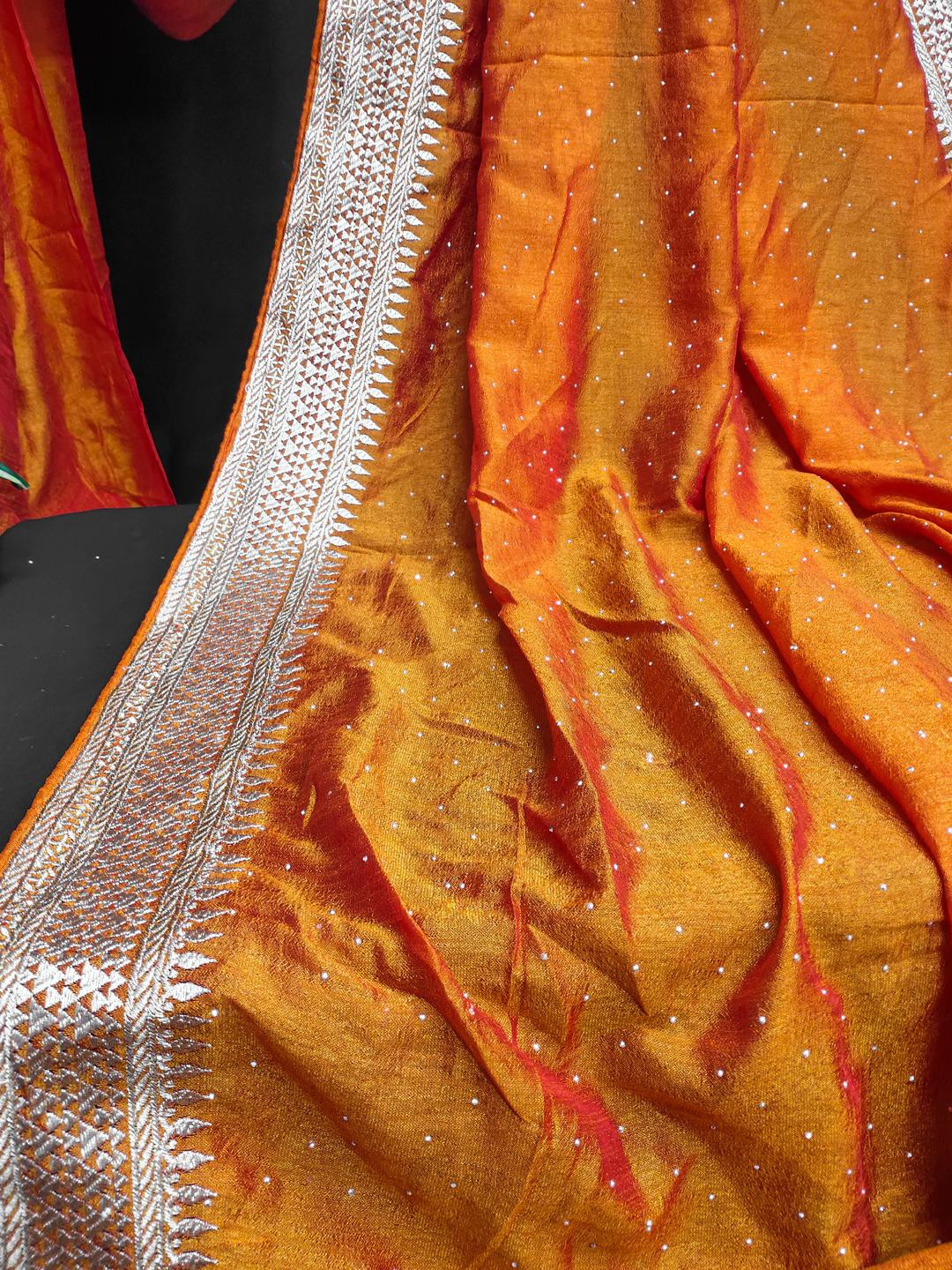 KSALIYA Yellow Polyester  Sarees