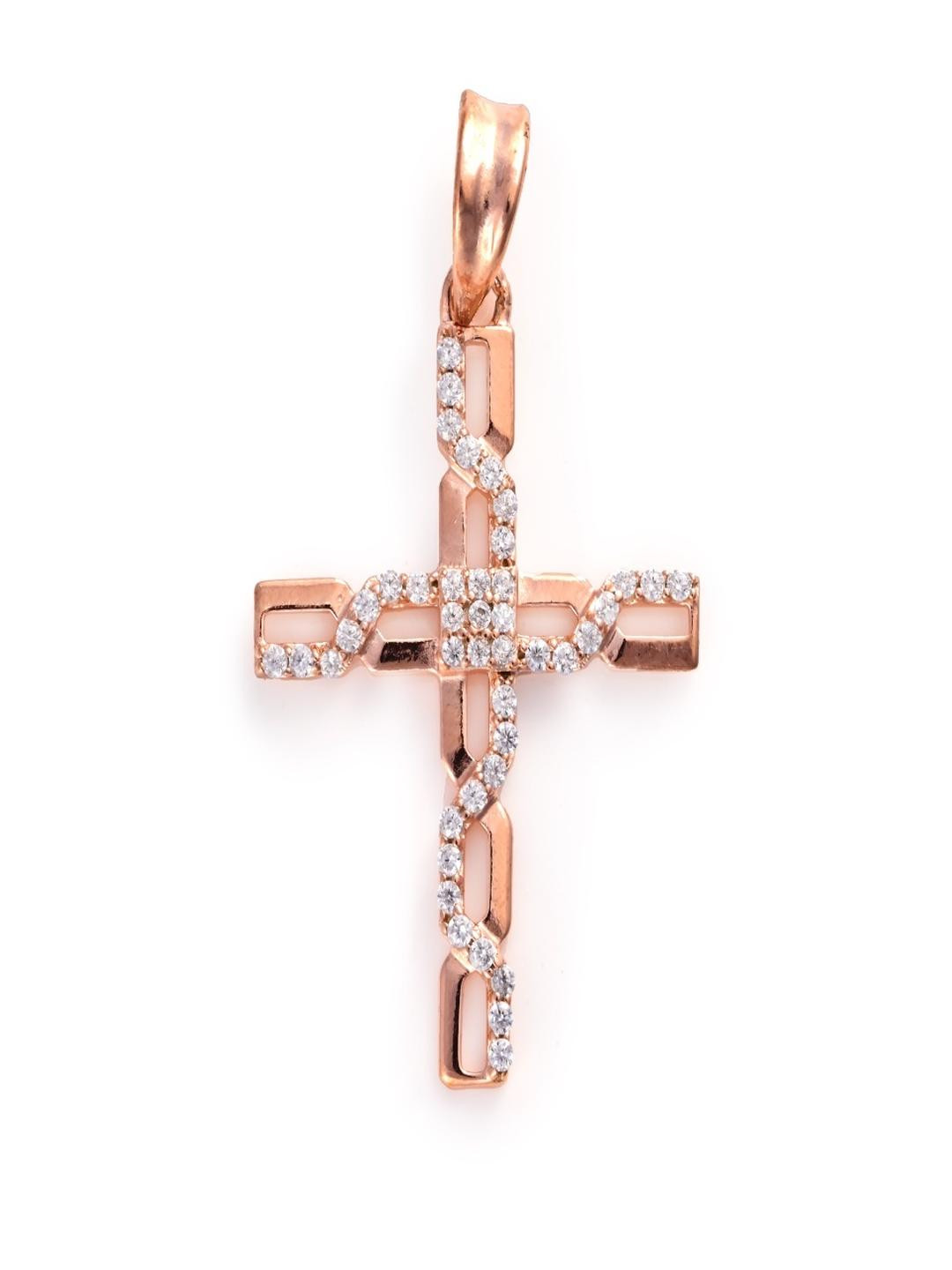 Vinayak Jewellers 925 Sterling Silver The Glimmering Faith Cross Silver Pendant