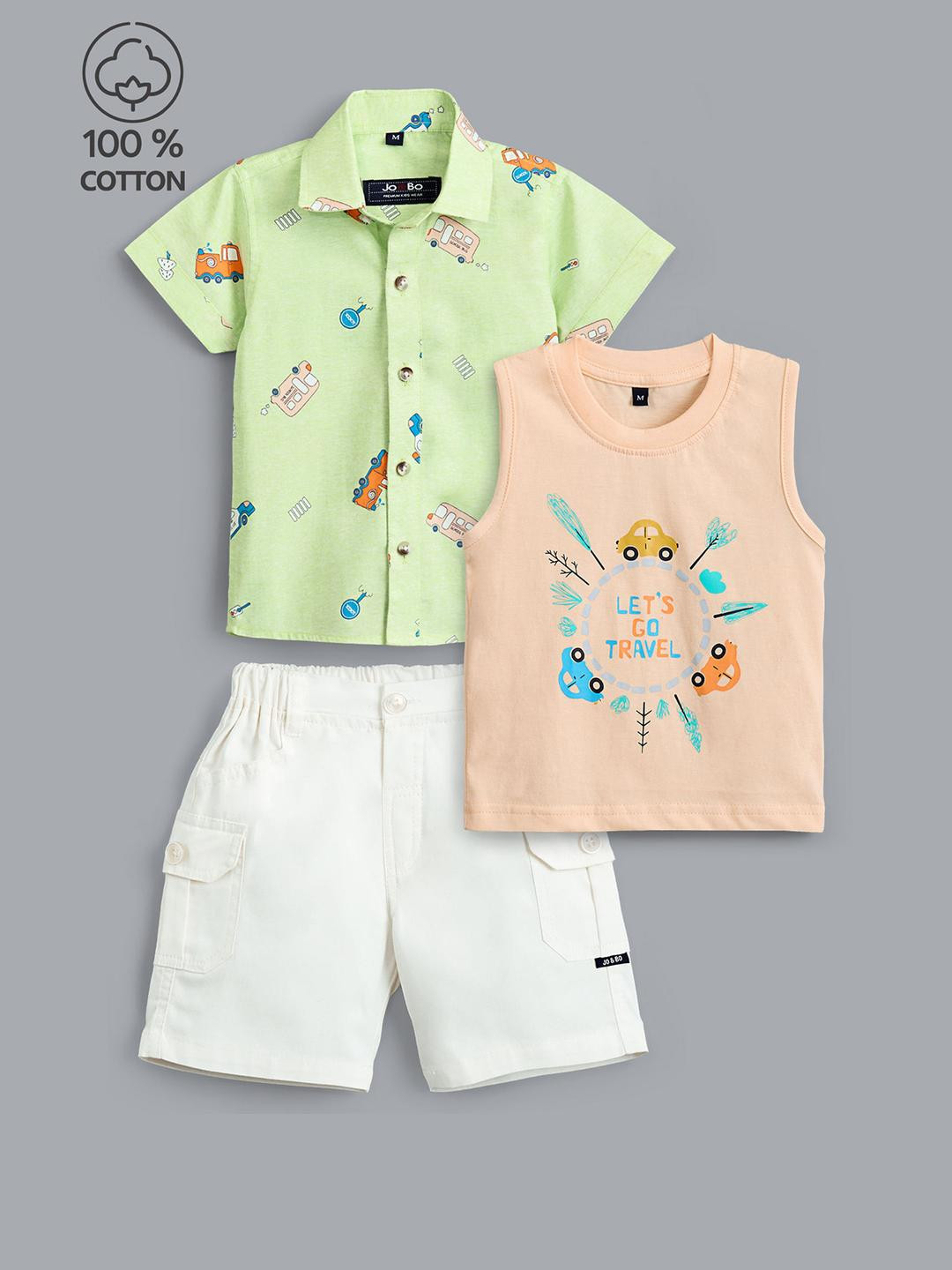 3-Pc Pure Cotton Short Set