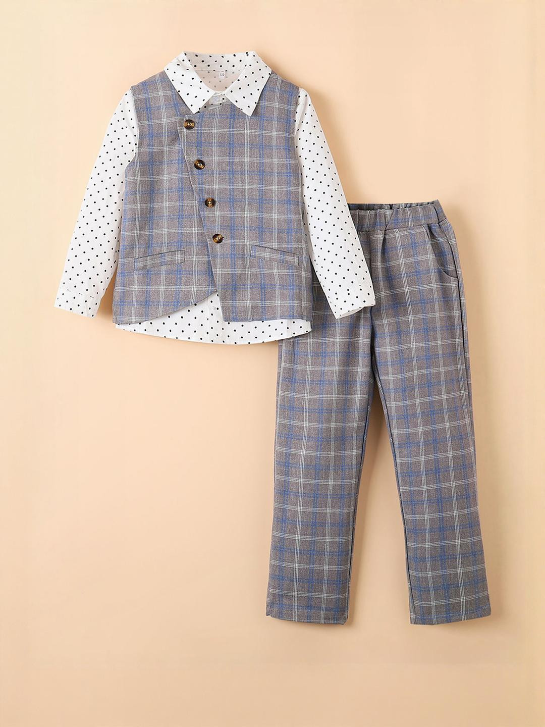 3-Pc Dots & Checks Dapper Formal Set