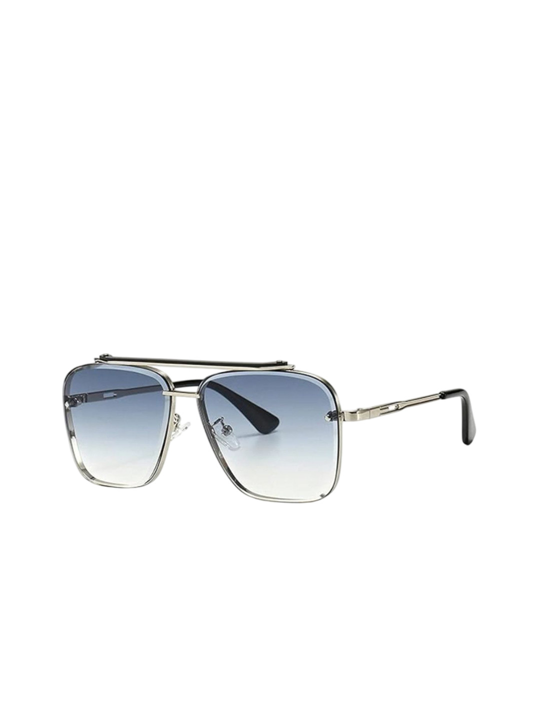 SPADEACES Men Grey Lens & Silver-Toned Square Sunglasses Rectangular grey-1_20