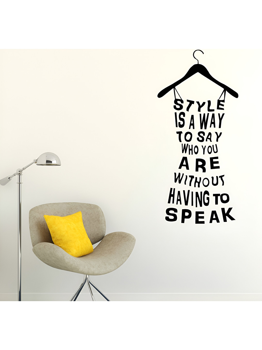 LANSTICK Black Style Quotes Printed Self-Adhesive WallStickers