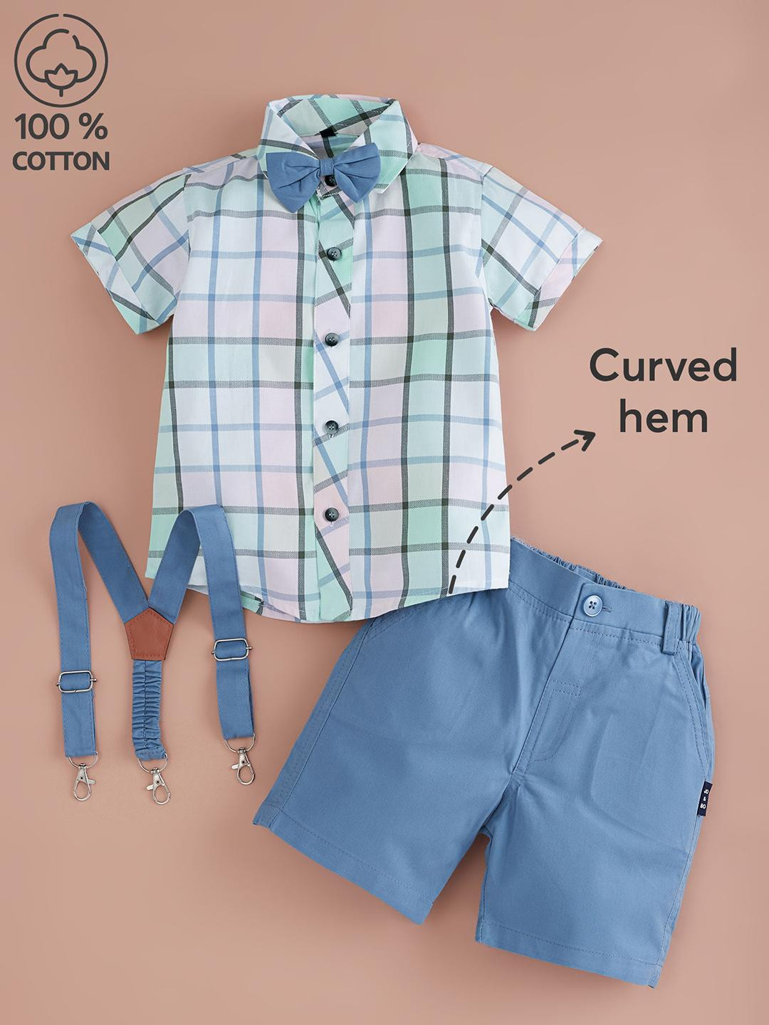 2-Pc Classic Plaid Cotton Formal Set