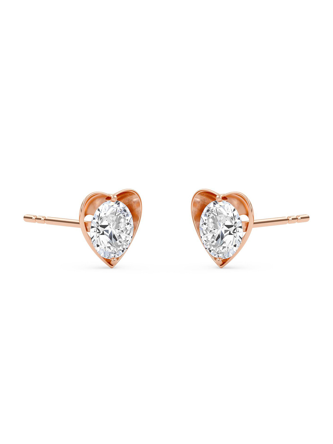 SHINE ETERNAL 14 Kt Rose Gold Lab Grown Diamond Amora Earrings