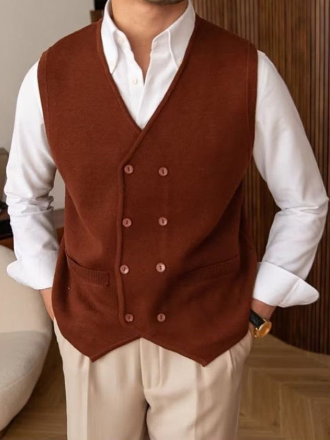 StyleCast Men V-Neck Sleeveless Sweater Vest
