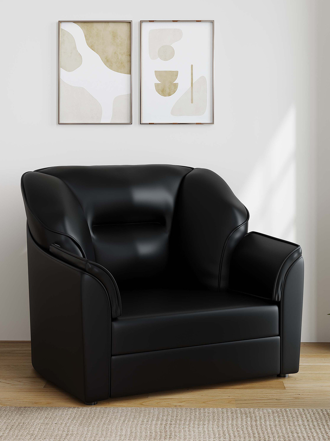 Westido Black 1 Seater Sofa