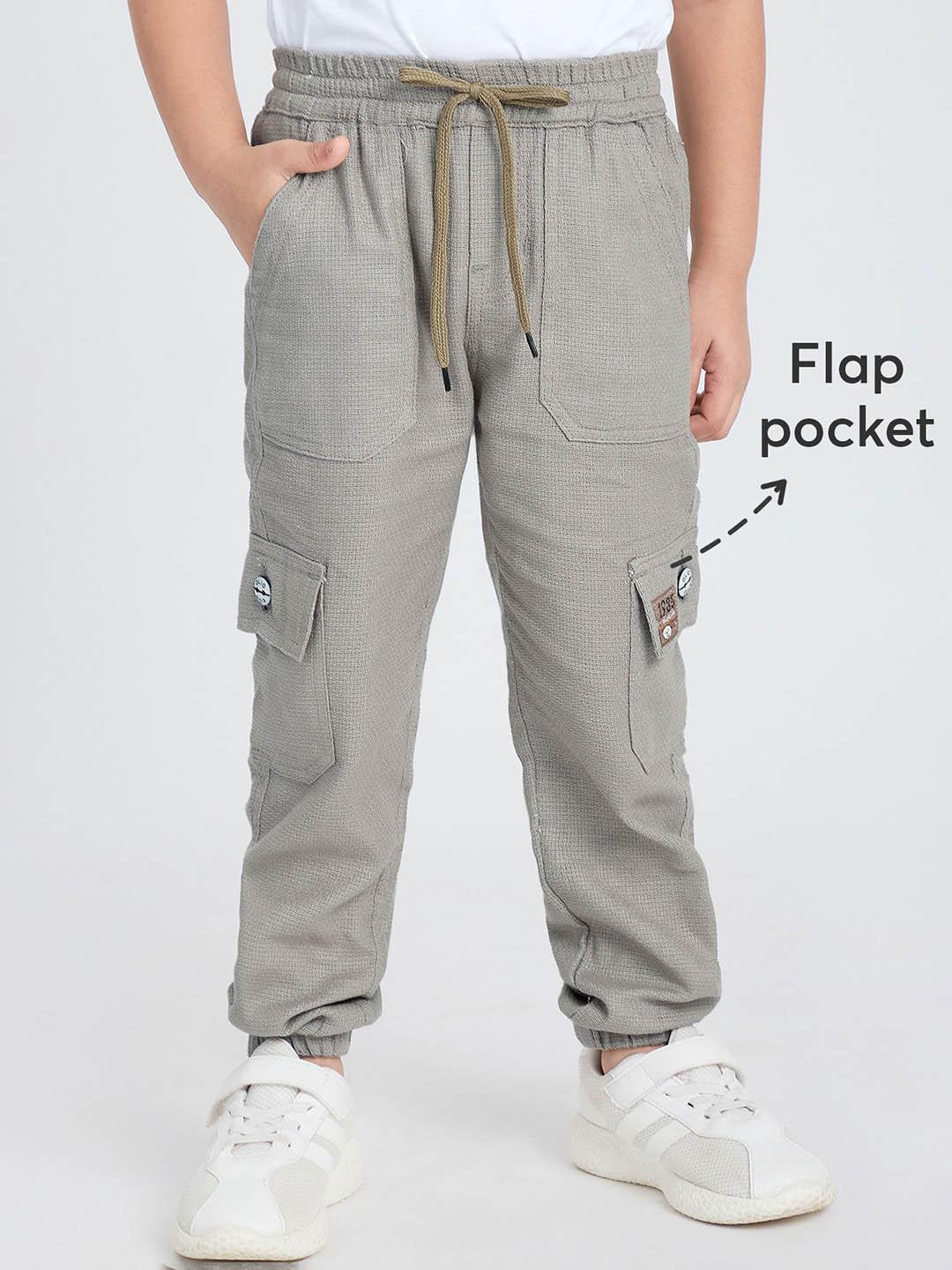 Hopscotch Boys Regular-Fit Cargo Track Pant
