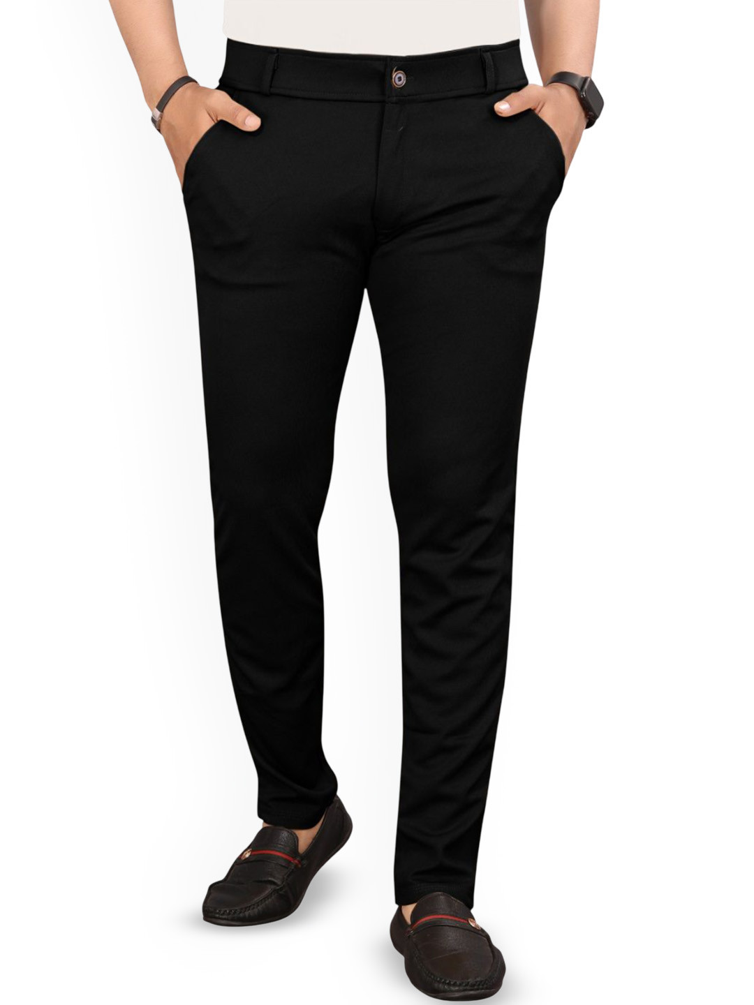 BHAVESHBHAI Men Comfort Mid-RiseTrousers