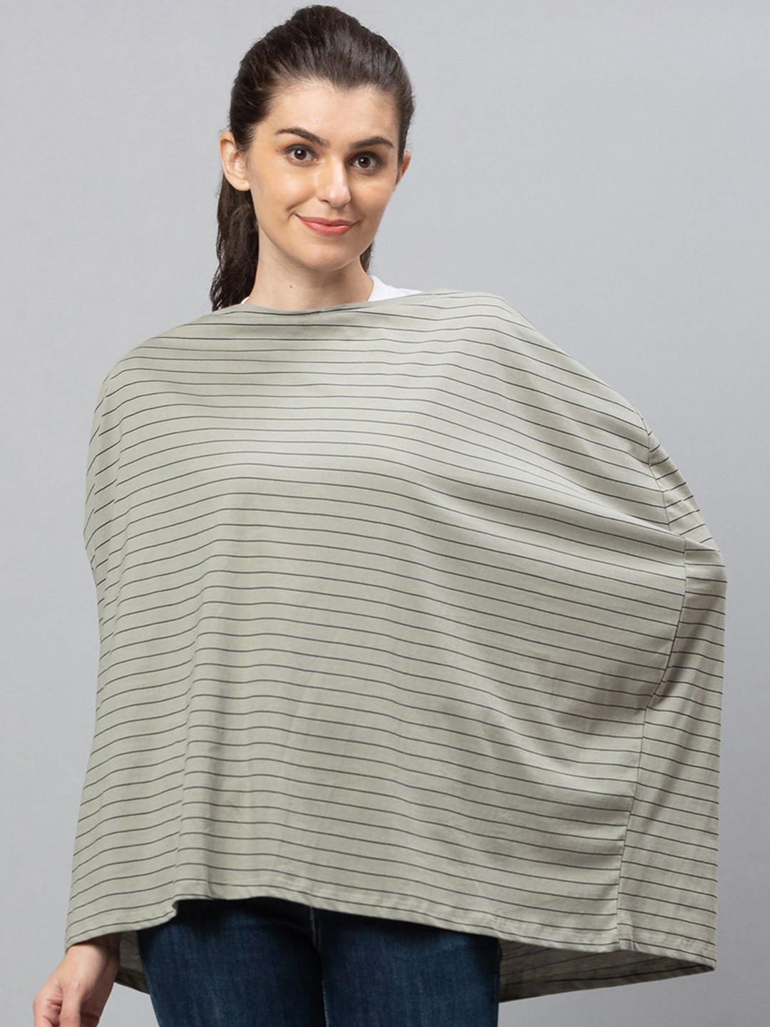 AV2 Striped Cotton Maternity Nursing Cover