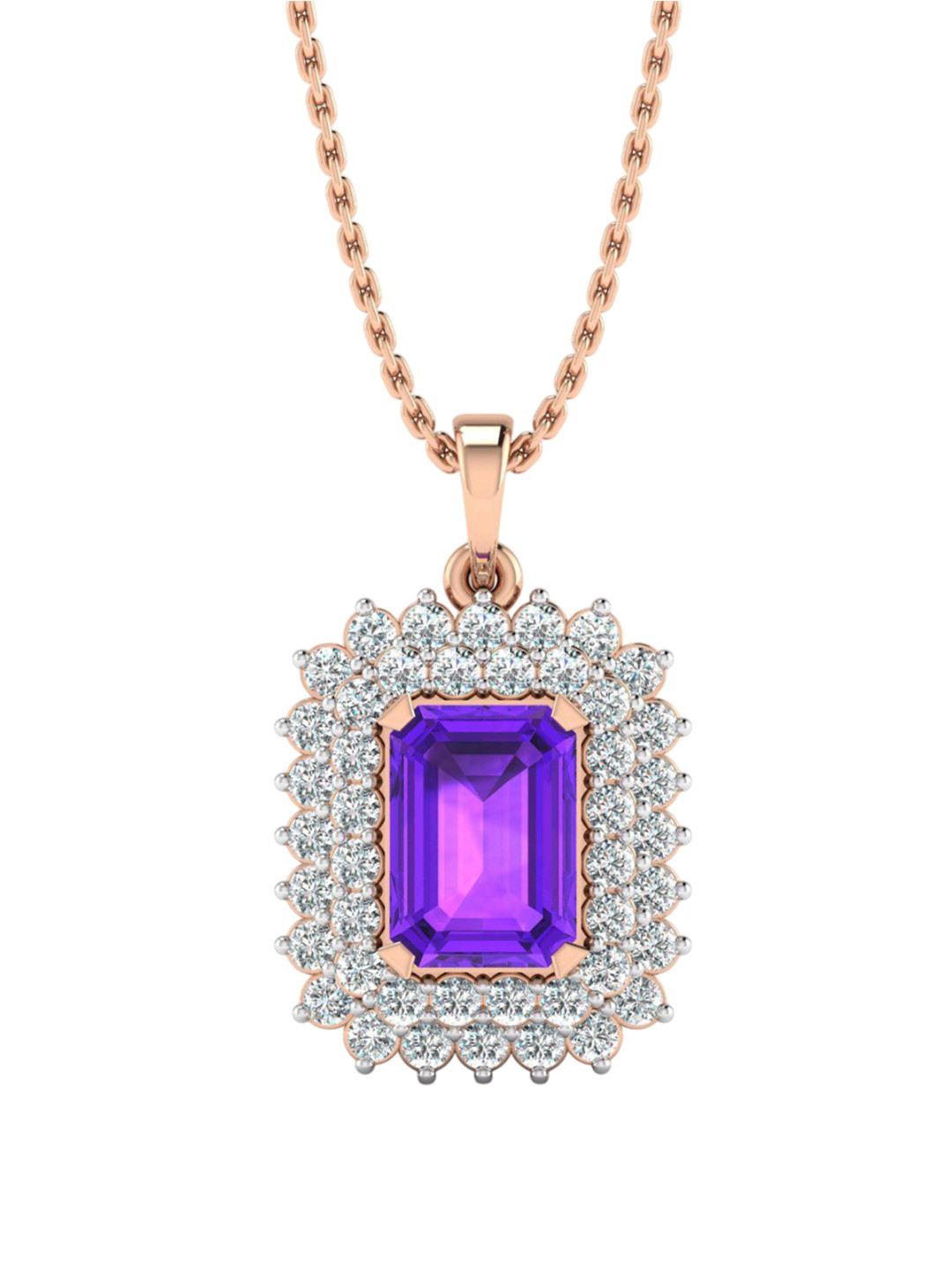 SHINE ETERNAL 14K Rose Gold Lab Grown Diamond Shimmering Serenity Pendant-1.3g