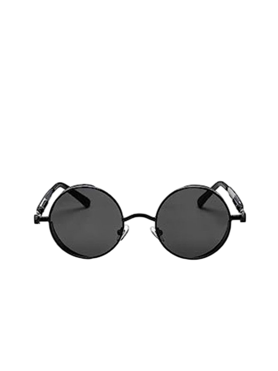 SPADEACES Kids Round Sunglasses with UV Protected Lens Steampunk Full Black -29