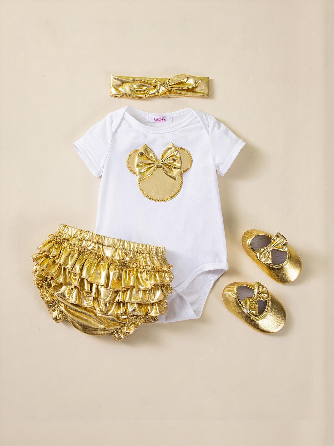 2-Pc Bow Applique Onesie & Skirt