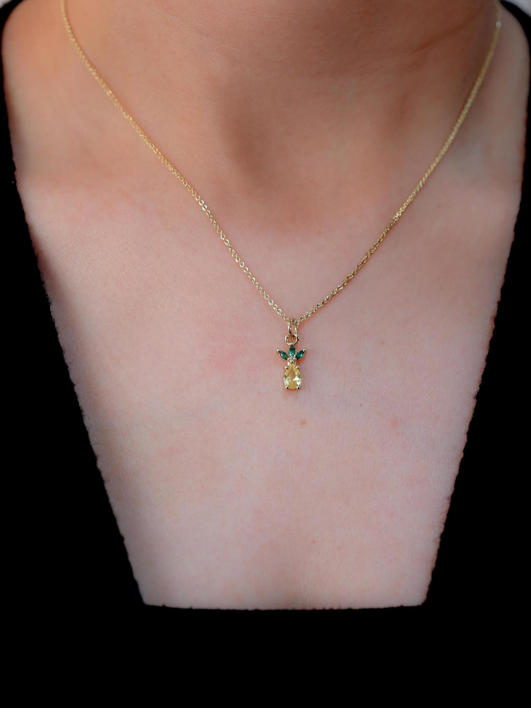 LOLO LePA Gold-Plated Pineapple Drop Necklace