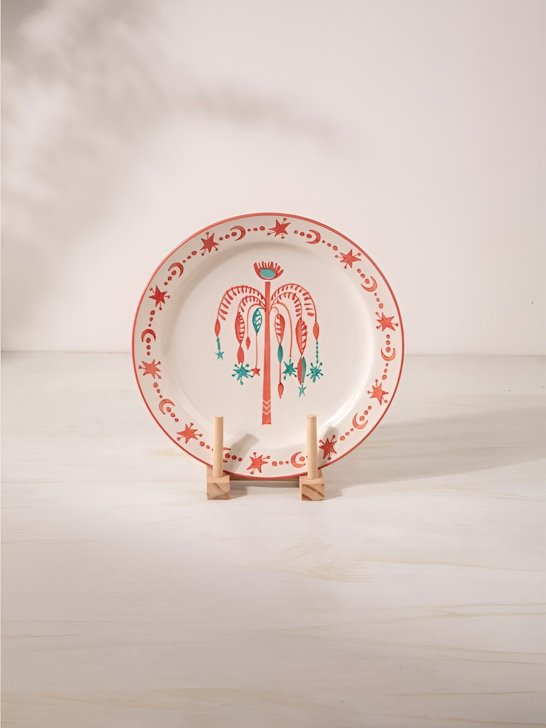 FREEDOM TREE Toddy Palm Handpainted Ceramic Dinner Plate