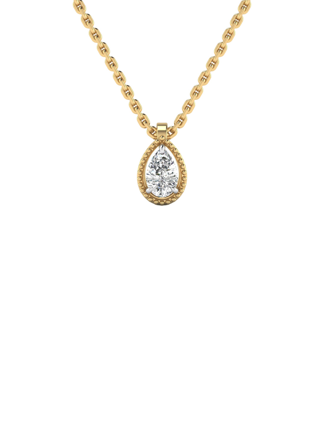SHINE ETERNAL 14K Yellow Gold Lab Grown Diamond Pearluxe Diamond Pendant-0.367g