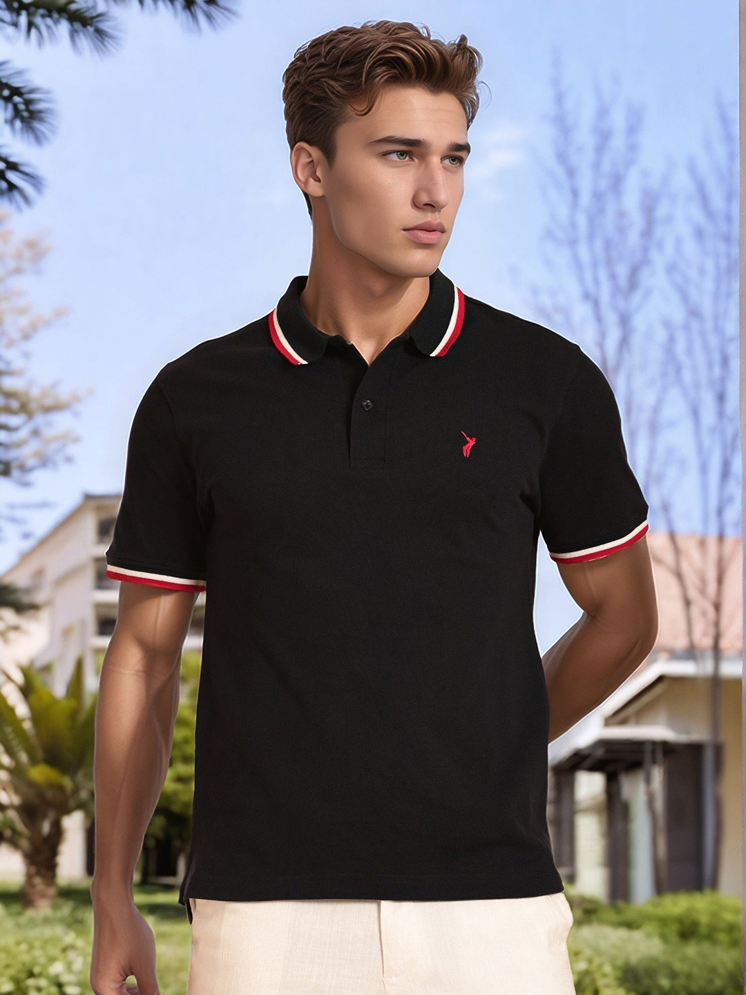Thomas Scott Polo Collar Knitted Regular Fit T-shirt
