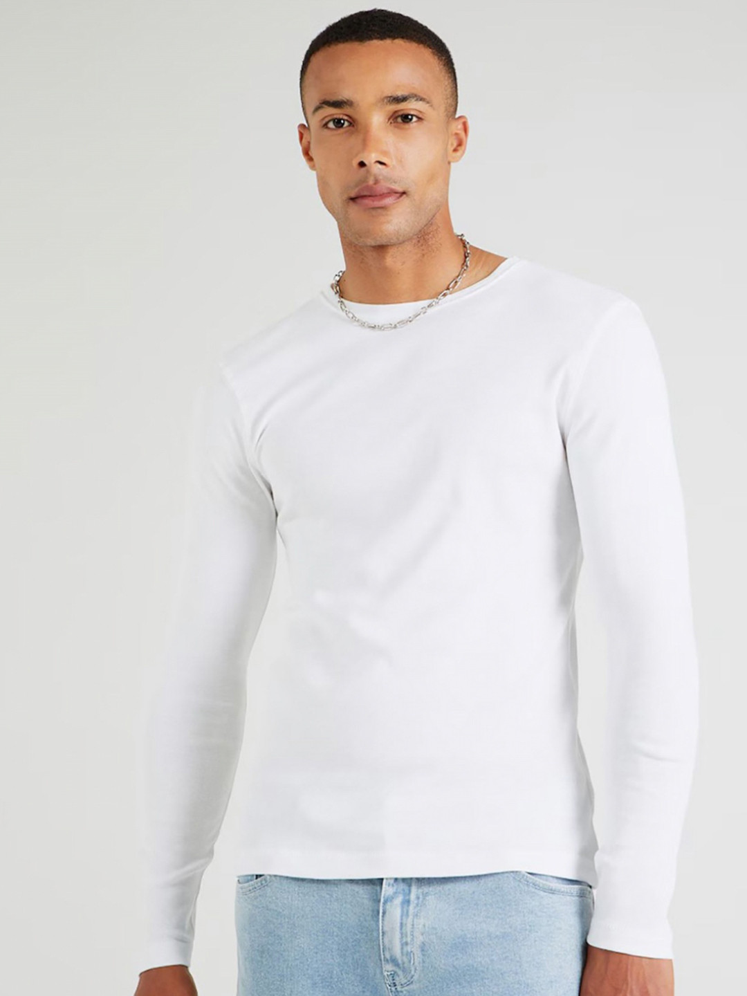 MISCHIEF MONKEY Round Neck Long Sleeves Pure Cotton T-shirt