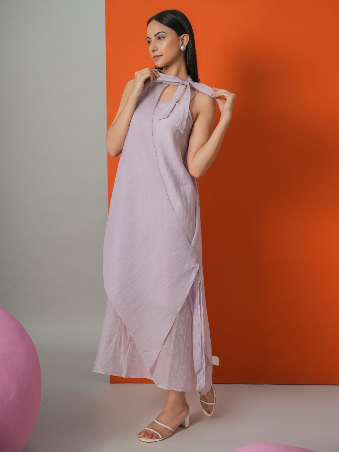 Heart Up My Sleeves Hello Goddess Women Halter Neck Maxi Dress