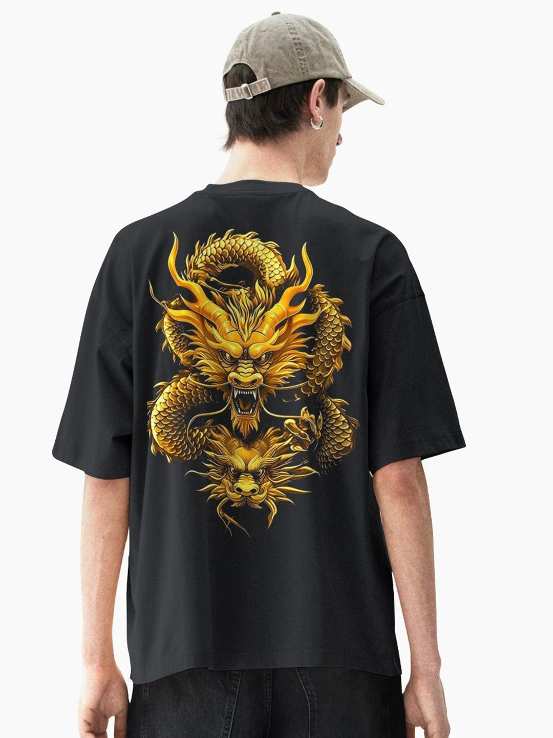 BubbleTwyst Men Graphic Printed Round Neck Pure Cotton Oversized T-shirt