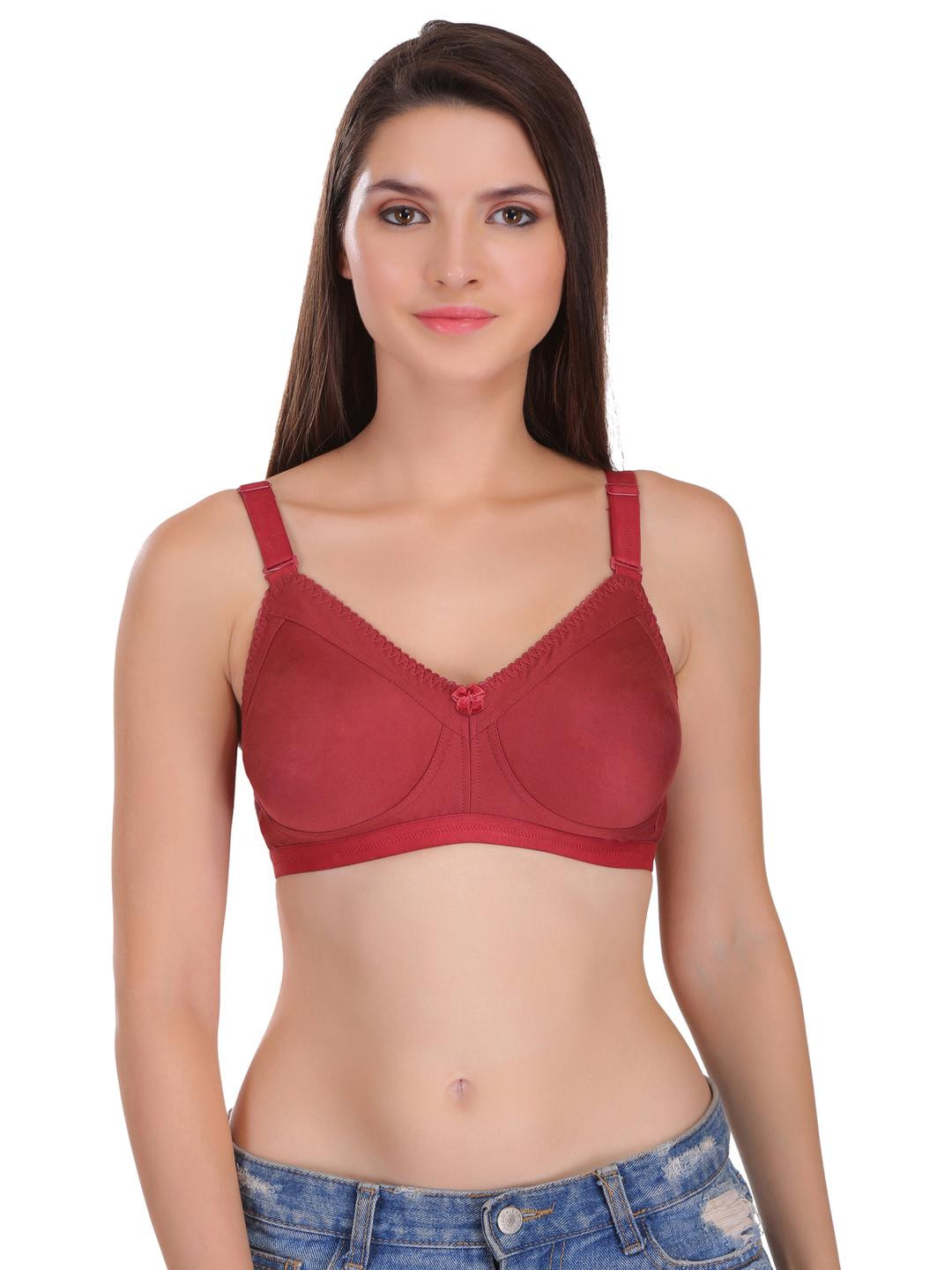 FEATHER LINE Mauve Non wired Non Padded Full Coverage Bra