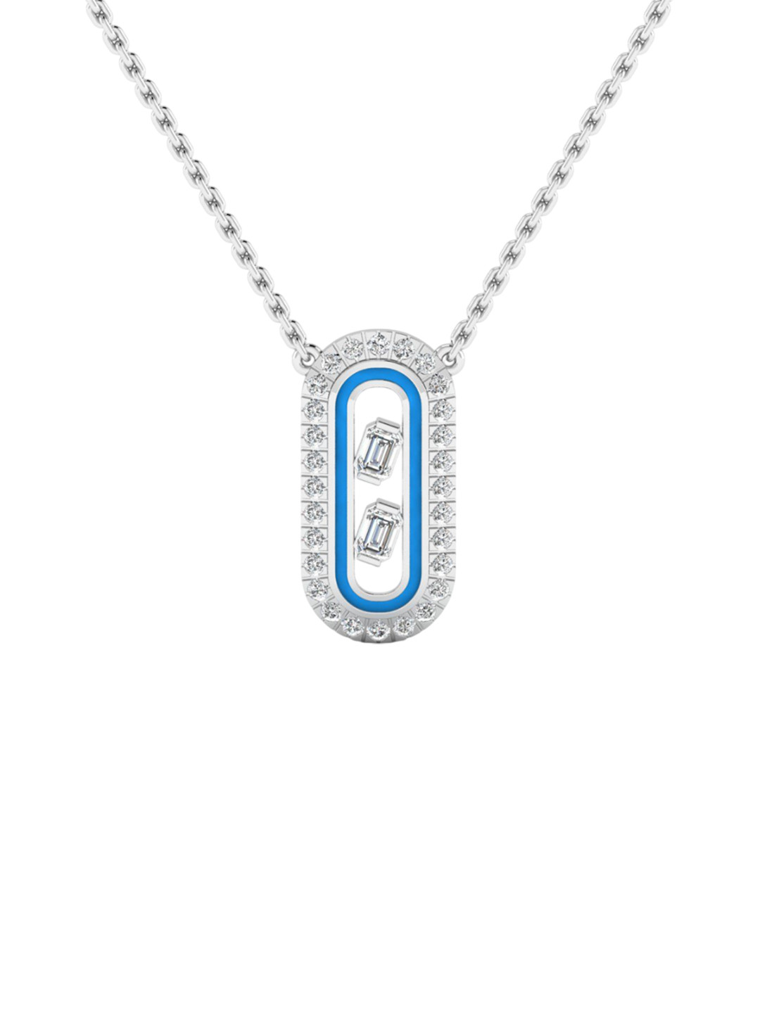 SHINE ETERNAL 14K White Gold Lab Grown Diamond Diamond Duet Pendant-1.5g