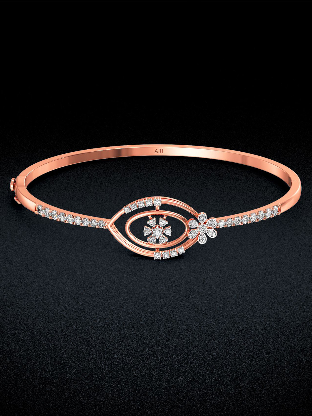 Joyalukkas Women 18K Gold Beamed Diamond Bracelet -9.3 g 0.27 carat