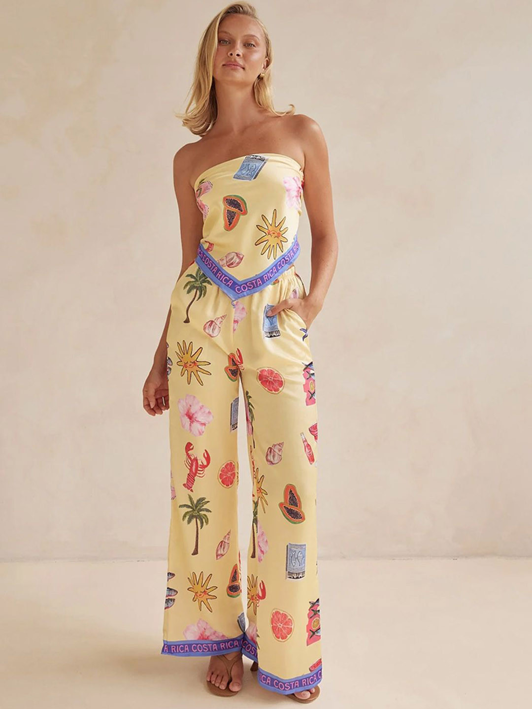 JC Mode Women Printed Top With Trousers  Co-Ords