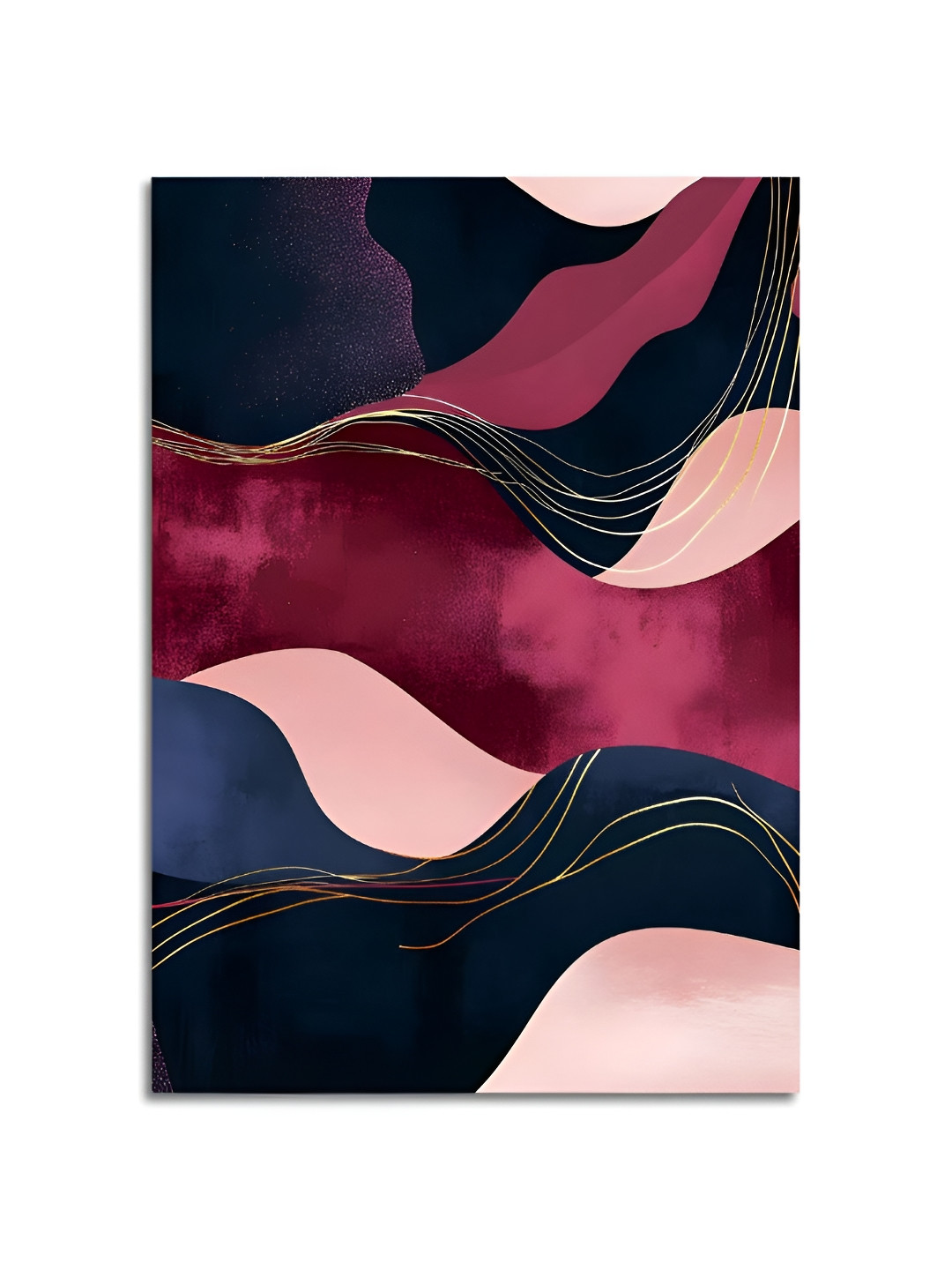 Craftnest creations Pink & Purple Single Piece Canvas Abstract Wall Paintings