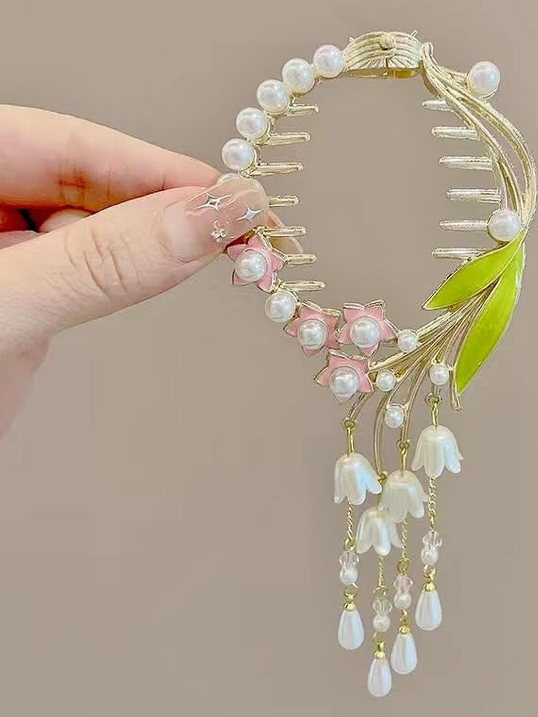 Medbuddy Korean Beaded Hair Bun Clip