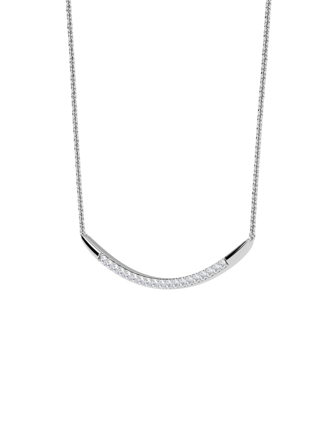 SHINE ETERNAL 18K White Gold Lab Grown Diamond Arc Pendant-1.61g