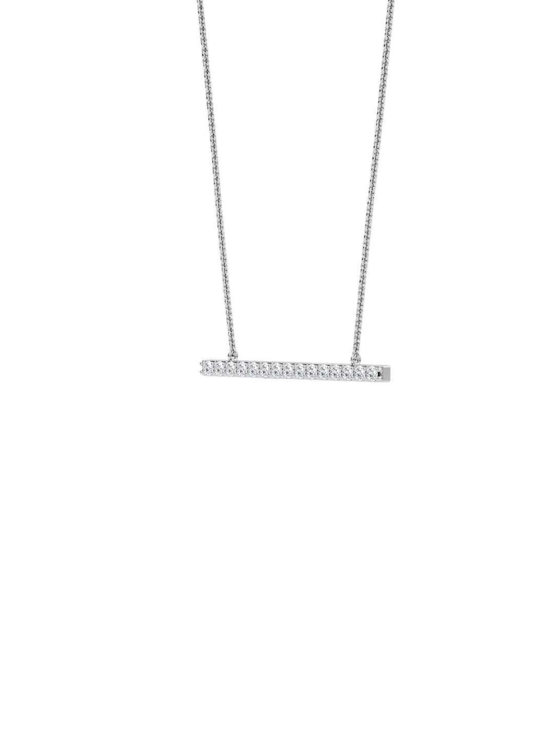 SHINE ETERNAL 18K White Gold Lab Grown Diamond Bar Pendant-1.61g