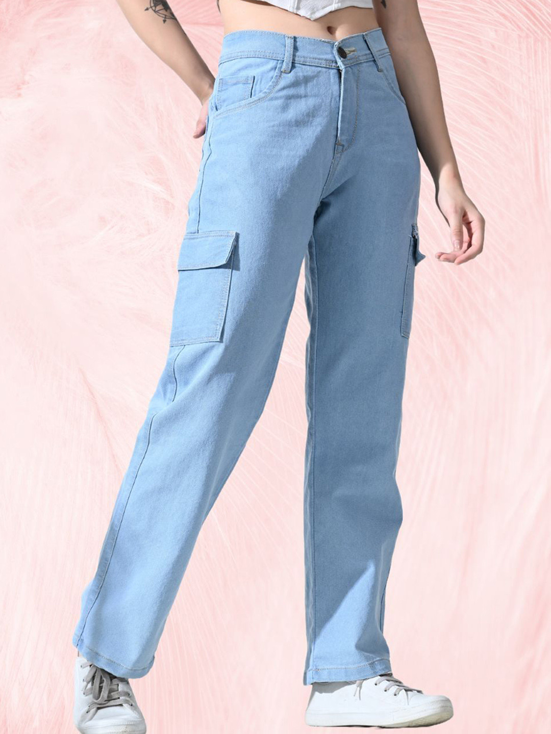 Mevan Women Classic Relaxed Fit Mid-Rise Stretchable Denim Jeans