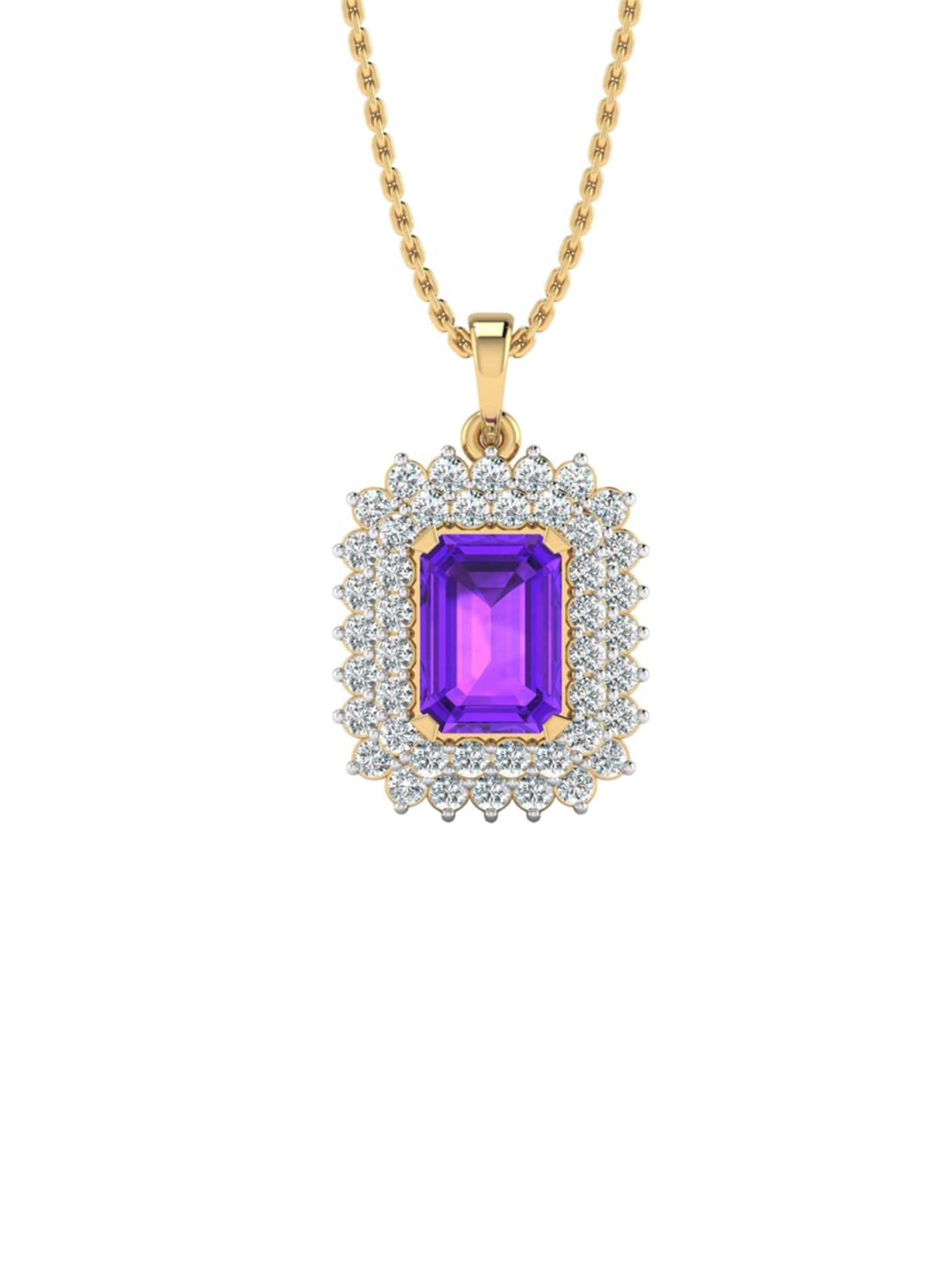 SHINE ETERNAL 14K Yellow Gold Lab Grown Diamond Shimmering Serenity Pendant-1.3g