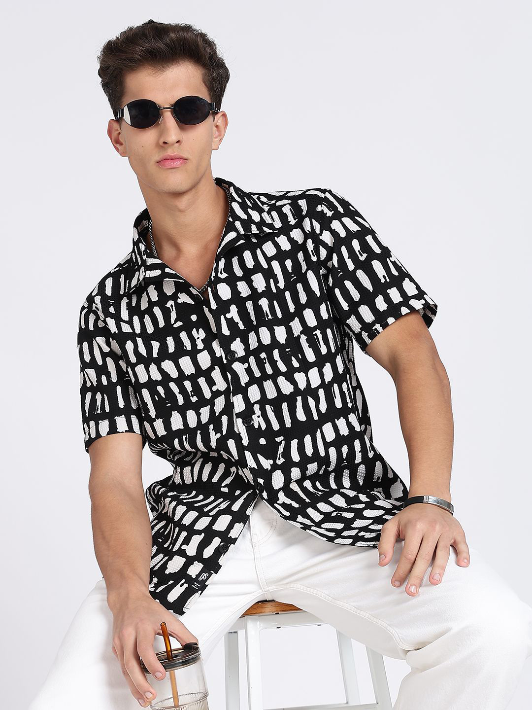Guns & Sons Abstract Printed Short Sleeves Shirt