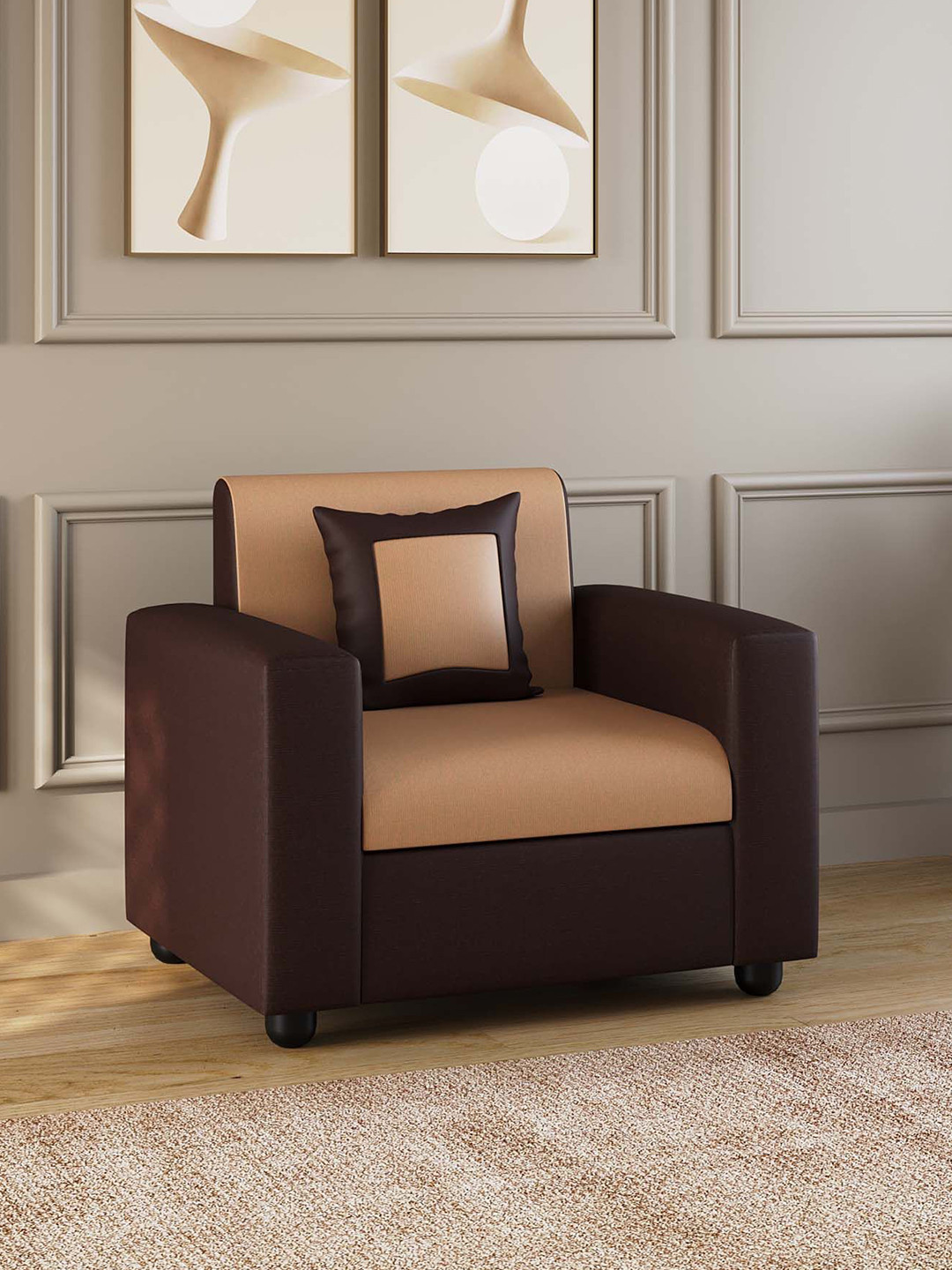 Westido NeoNest Brown Single Seater Ultra Comfortable Sofa