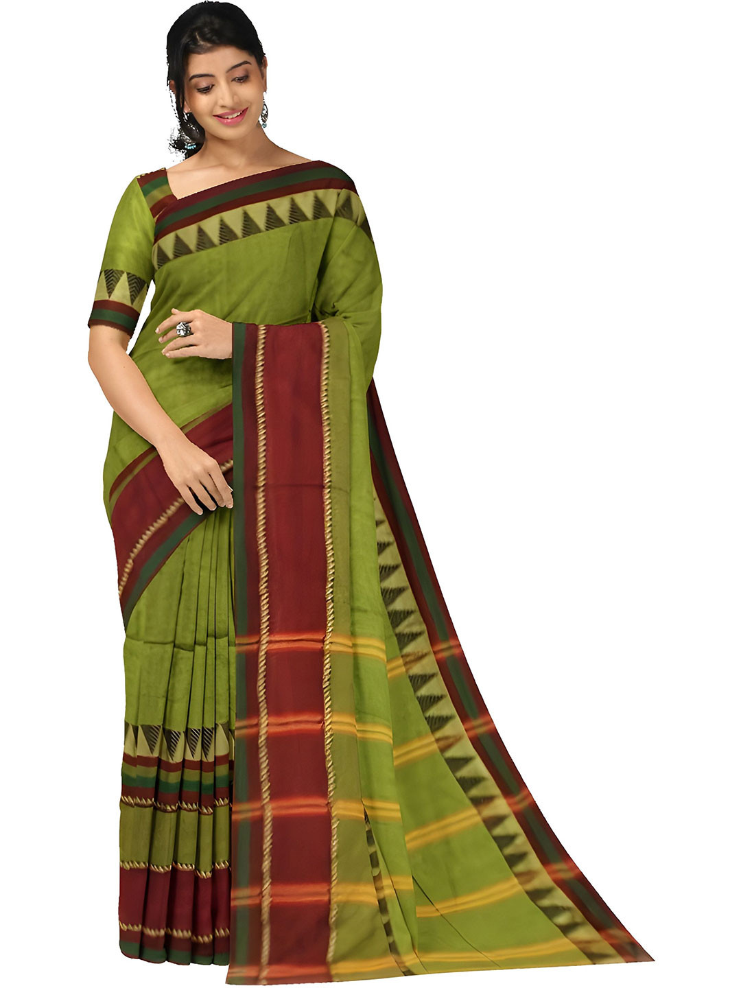 Saree star Woven Design Border Pure Cotton Taant Sarees