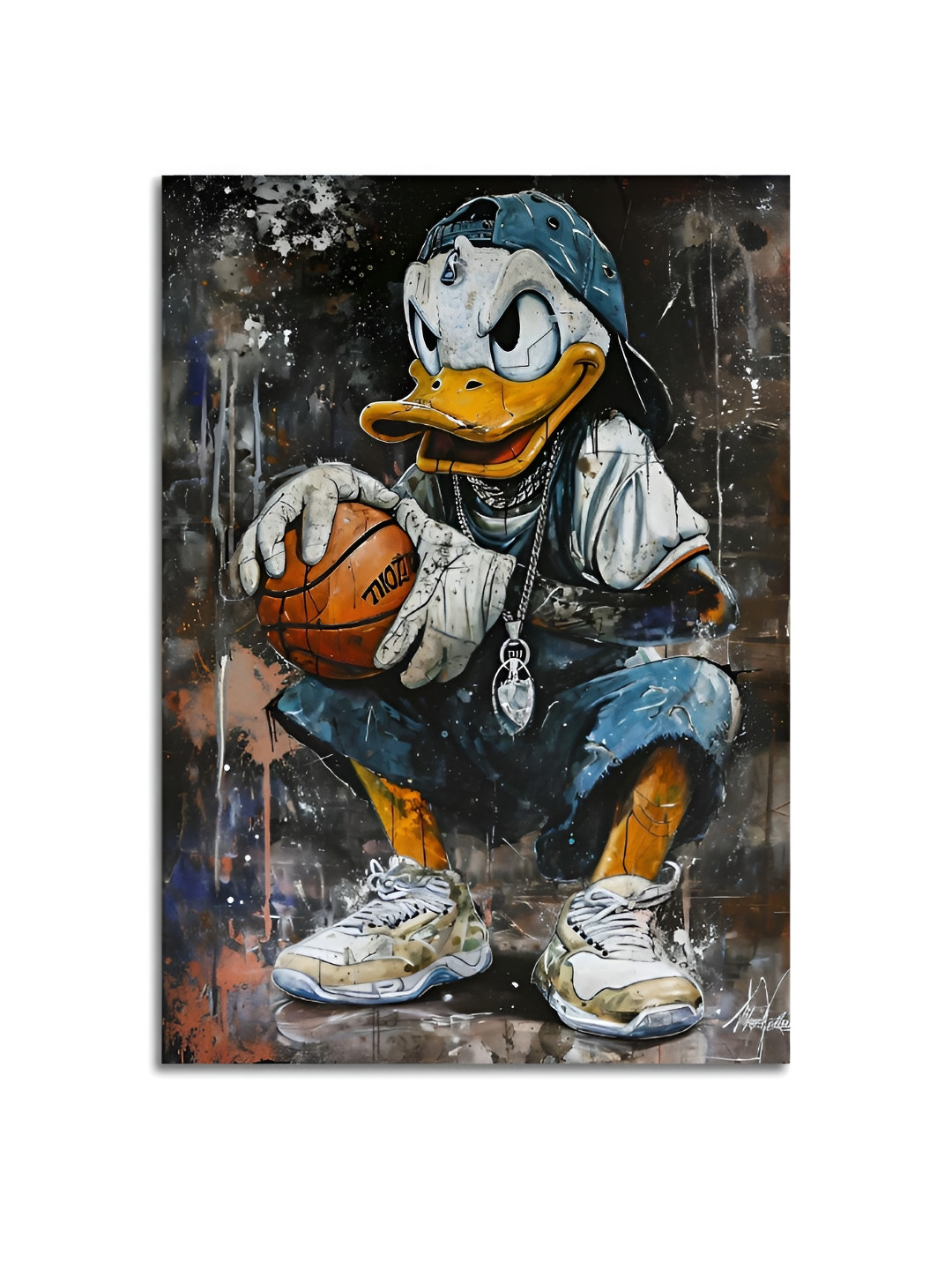 Craftnest creations Black & White Single Piece Canvas Cartoon Characters Wall Paintings