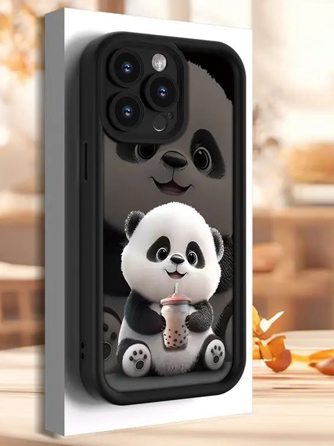 CASE CREATION Panda Pattern Printed Impact Resistant iPhone 15 Plus Back Case