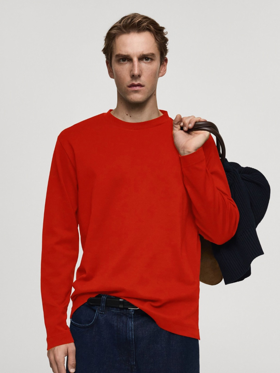 MISCHIEF MONKEY Round Neck Long Sleeves Pure Cotton T-shirt