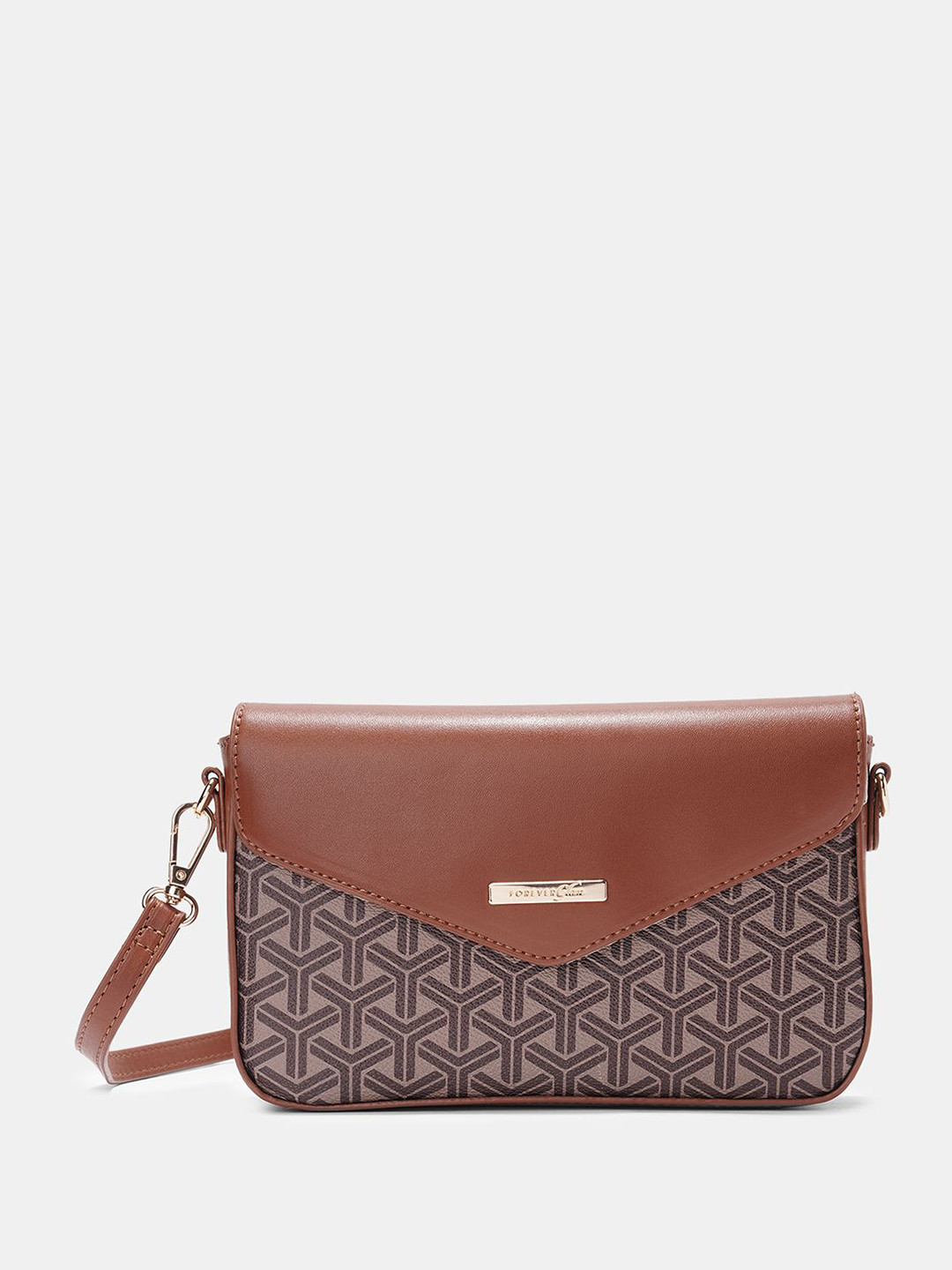 Forever Glam by Pantaloons Geometric Printed Structured Sling Bag