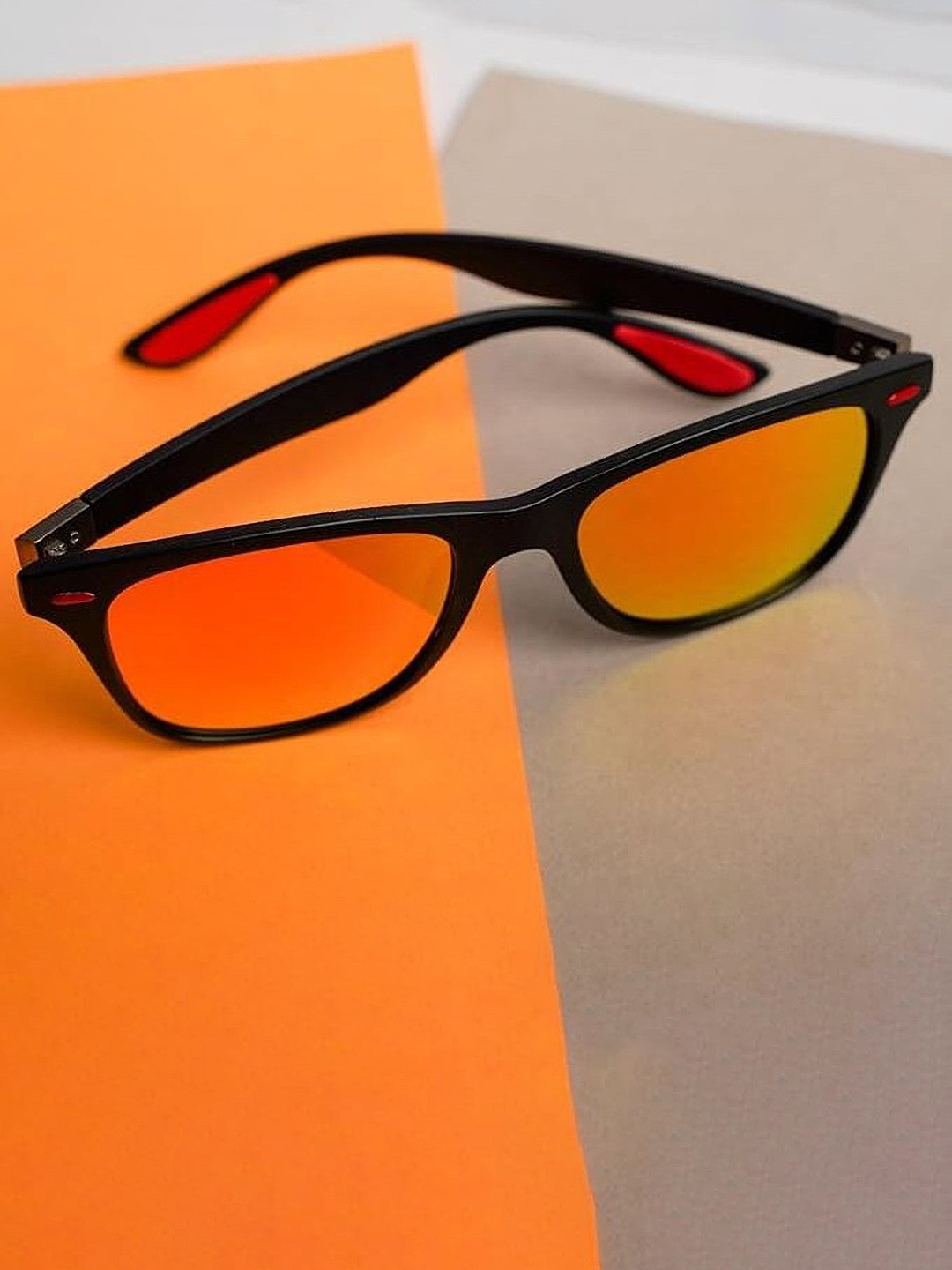 SPADEACES Full Rim Wayfarer Sunglasses YELLOW BLACK WAYFARAR-57