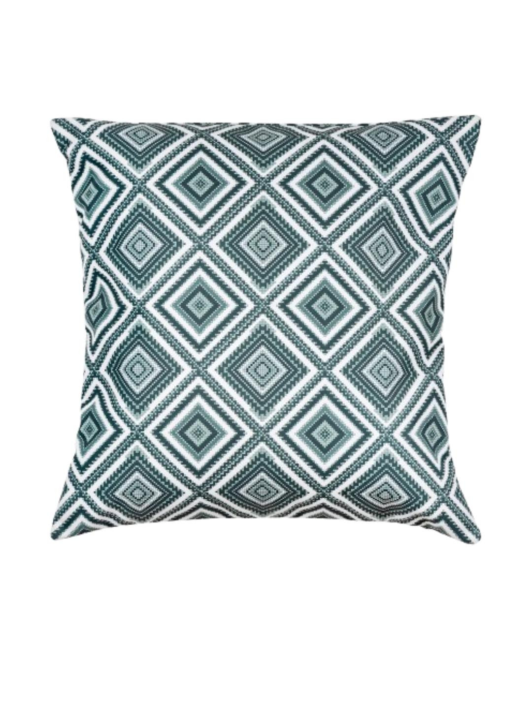 DREAMY URBAN Set of 2 Olive Printed Cushion Covers with Inserts