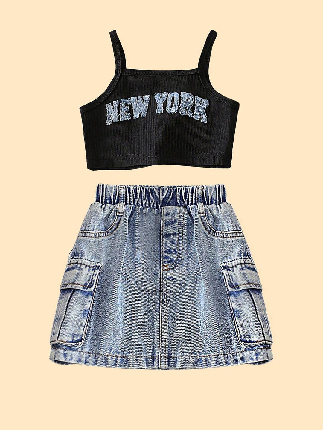 Hopscotch Girls  City Cool Crop & Cargo Skirt Set