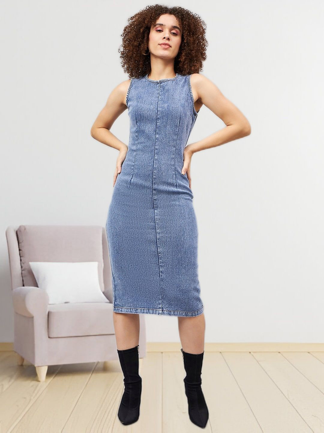 R.Code by The Roadster Life Co. Women Denim Bodycon Dress