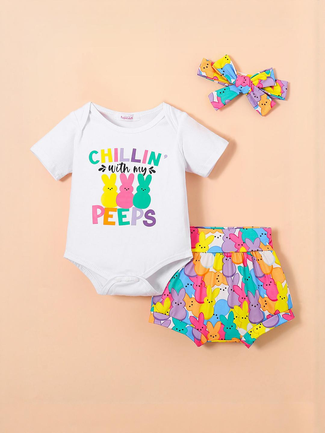 2-Pc Chillin' Bunny Peeps Shorts Set