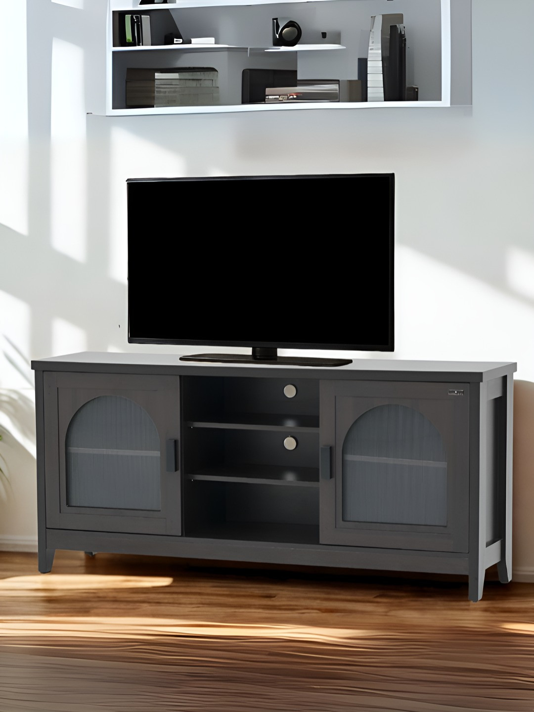 Royaloak Texas Black MDF American LCD Stand TV Entertainment Unit