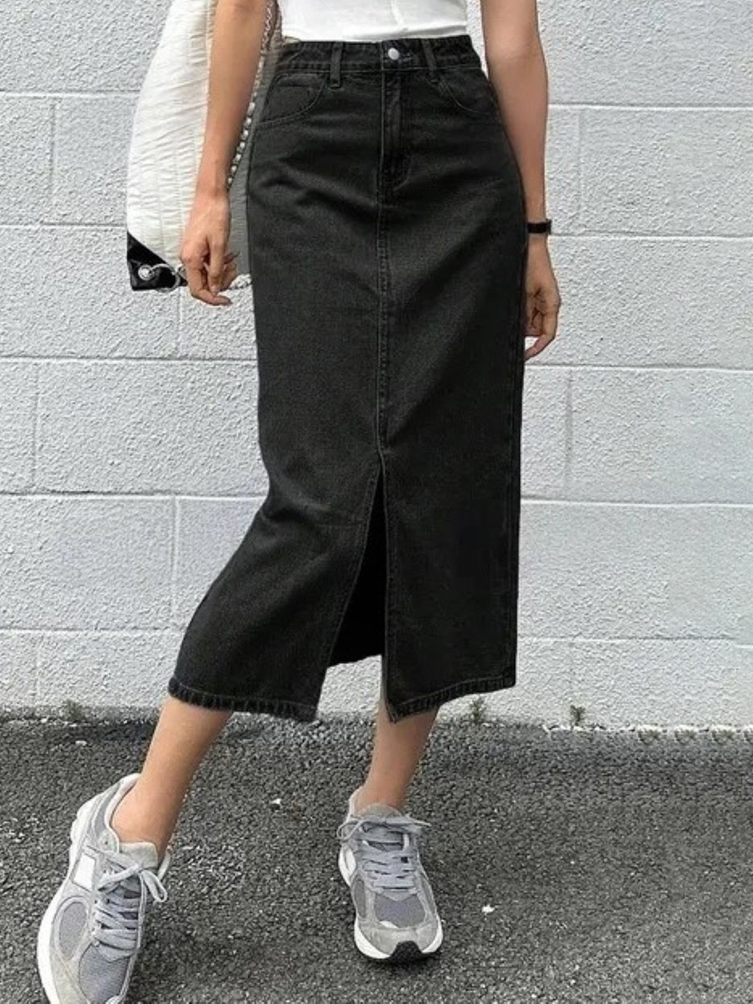 Tripursundari Fashion Women Flared Maxi Denim Skirts